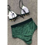 Kadife Yeşil Bikini Takım