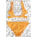 Özel Kumaş Şık Bikini Takım Sarı