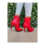 Halden Kırmızı Renk Stiletto Topuklu Bot