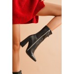Halle Siyah Renk Topuklu Kadın Bot  - kopya