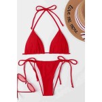Brezilya Model Bağlamalı Bikini Üst Kırmızı