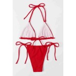 Brezilya Model Bağlamalı Bikini Üst Kırmızı